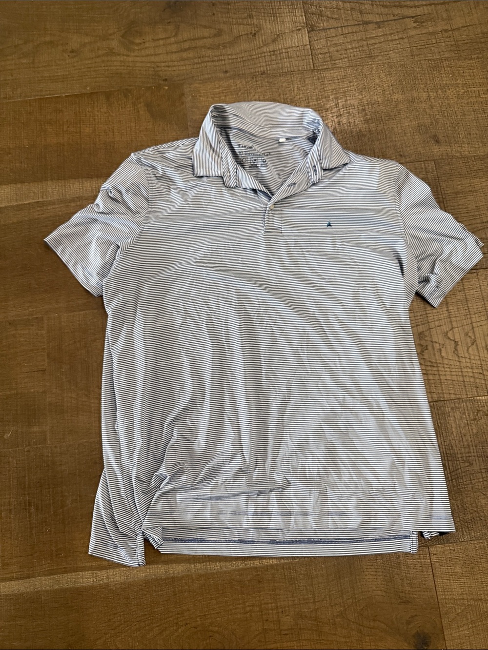 Tailor Vintage Men's Thin Blue-White Striped Polo